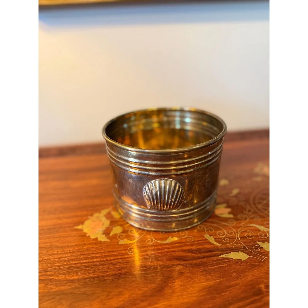Vintage‎ Brass Shell Planter | Coastal Cachepot, Desk Organizer